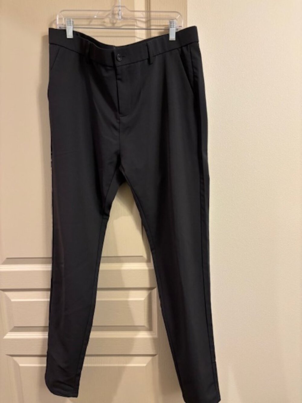 Plaid & Plain Men's 38x34 Black Pants Four Pocket Stretch Dress or Casual